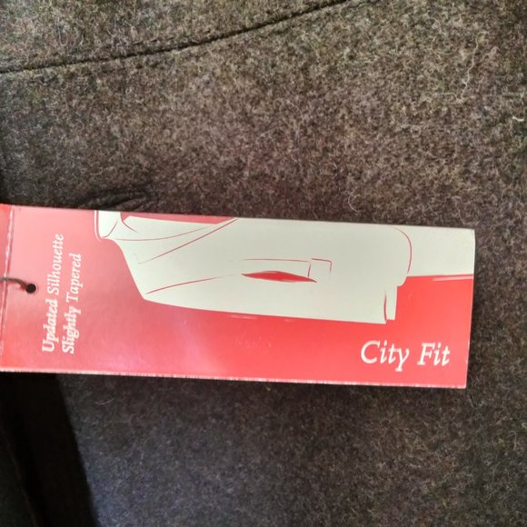 NWT Perry Ellis Portfolio M Gray Button Half Zip Wool Cashmere Jacket - Picture 3 of 7